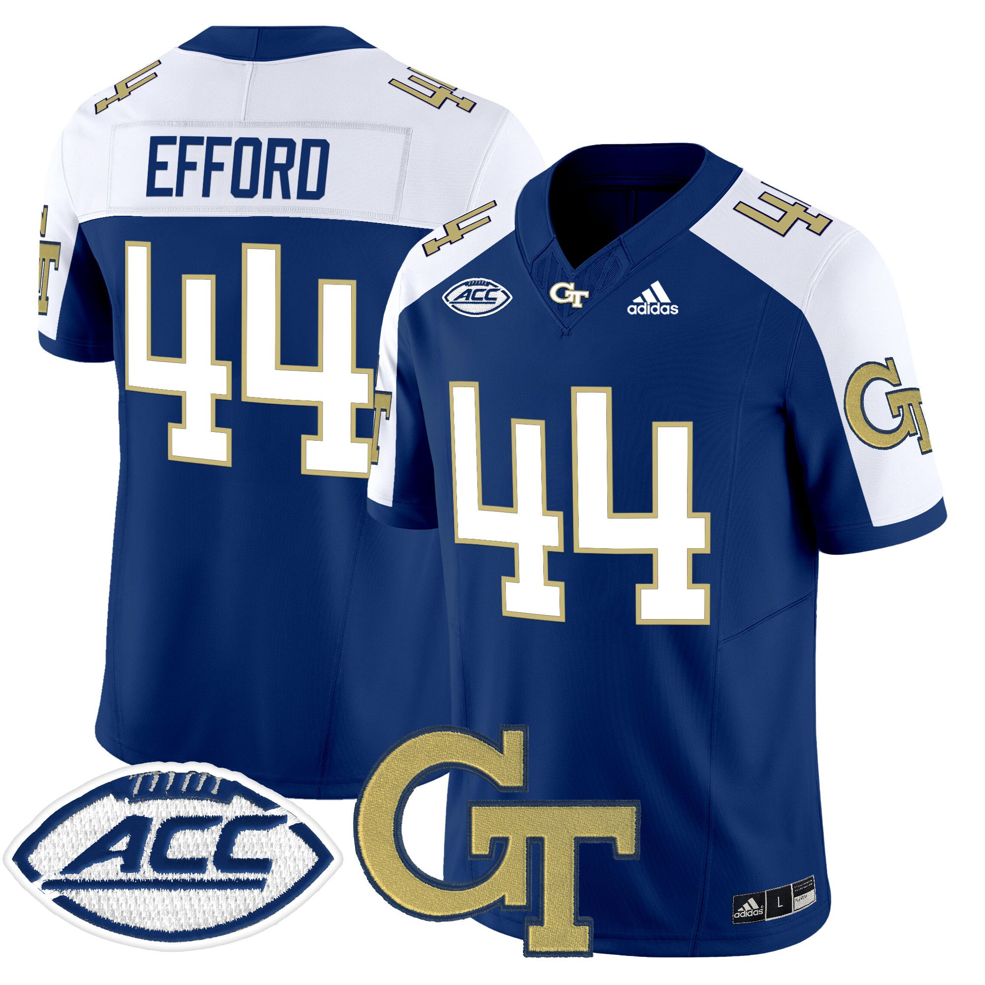 Men Georgia Tech #44 Efford Blue Asidas 2024 Vapor Limited NCAA Jersey->more ncaa teams->NCAA Jersey